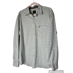 Timberland Men's Button-down Shirt Size L in Blue and Brown Plaid